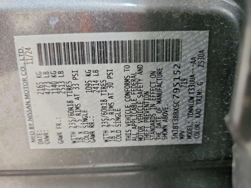 Aukcja sprzedaży 2025 Nissan Rogue, vin: 5N1BT3BBXSC795152, numer aukcji: 58157786