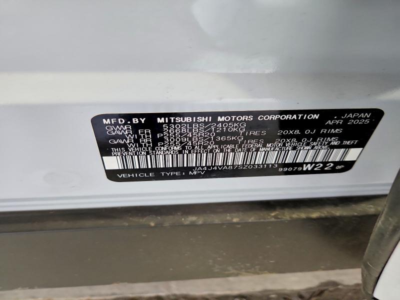 Продаж на аукціоні авто 2025 Mitsubishi Outlander, vin: JA4J4VA87SZ033113, номер лоту: 57042296