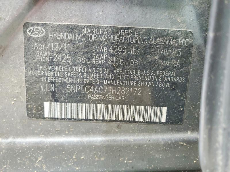 Продажа на аукционе авто 2011 Hyundai Sonata, vin: 5NPEC4AC7BH282172, номер лота: 57192796