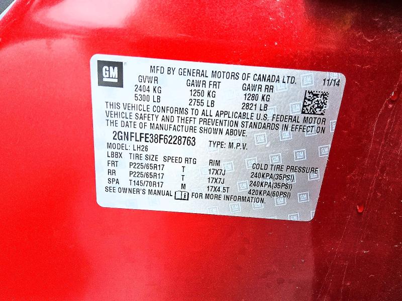 Продаж на аукціоні авто 2015 Chevrolet Equinox, vin: 2GNFLFE38F6228763, номер лоту: 58962646
