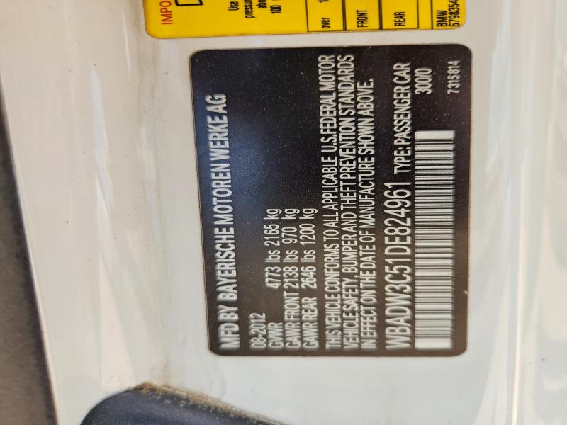 56445236 :رقم المزاد ، WBADW3C51DE824961 vin ، 2013 Bmw 328 مزاد بيع