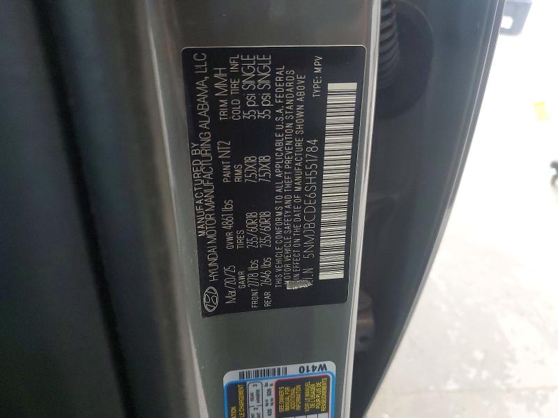 2025 Hyundai Tucson მანქანა იყიდება აუქციონზე, vin: 5NMJBCDE6SH551784, აუქციონის ნომერი: 57726966