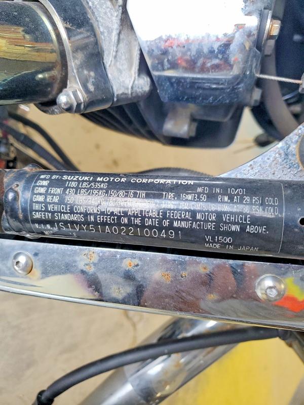 57485446 :رقم المزاد ، JS1VY51A022100491 vin ، 2002 Suzuki Vl1500 مزاد بيع