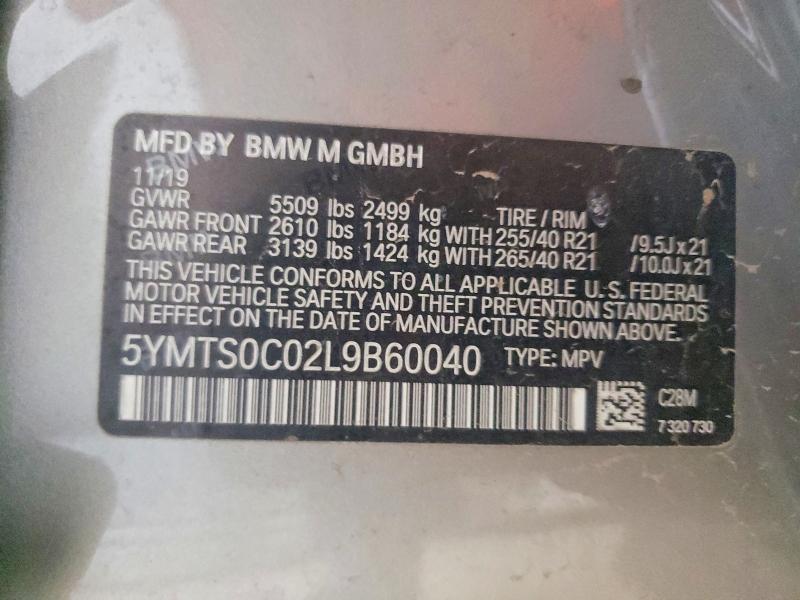 56839856 :رقم المزاد ، 5YMTS0C02L9B60040 vin ، 2020 Bmw X3 مزاد بيع