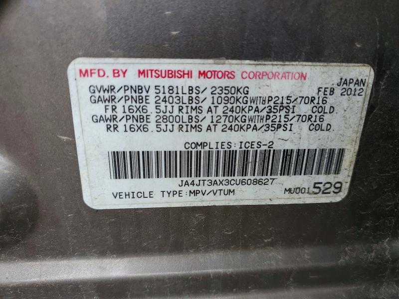 Продажа на аукционе авто 2012 Mitsubishi Outlander, vin: JA4JT3AX3CU608627, номер лота: 58541726