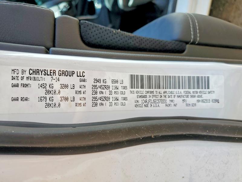 59539936 :رقم المزاد ، 1C4RJFDJ5EC572231 vin ، 2014 Jeep Grand Cherokee مزاد بيع