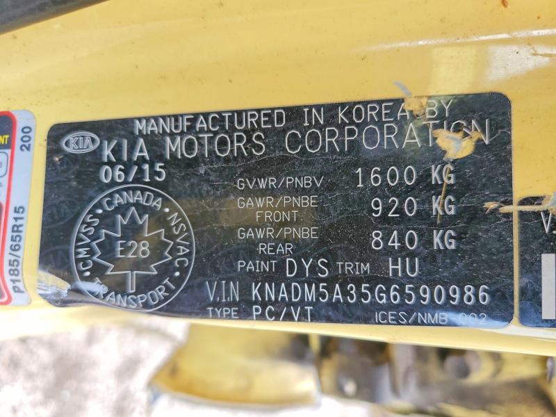 Aukcja sprzedaży 2016 Kia Rio, vin: KNADM5A35G6590986, numer aukcji: 56850616