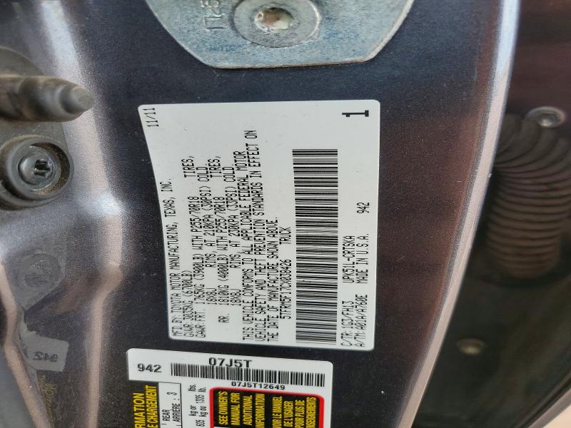 Aukcja sprzedaży 2012 Toyota Tundra, vin: 5TFRM5F17CX038426, numer aukcji: 58710096