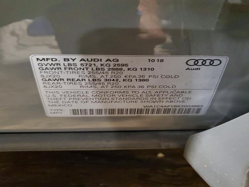 Продажа на аукционе авто 2019 Audi Sq5, vin: WA1C4AFY6K2003863, номер лота: 56790456