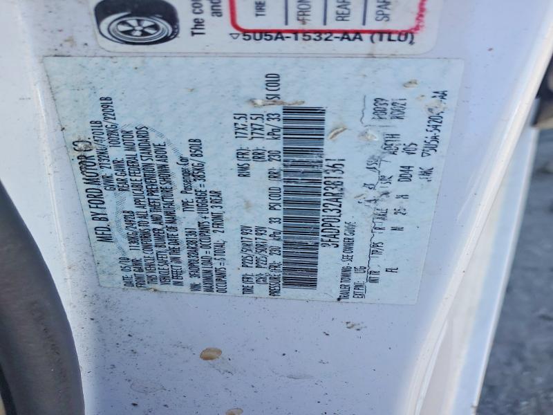 55723306 :رقم المزاد ، 3FADP0L32AR381361 vin ، 2010 Ford Fusion مزاد بيع