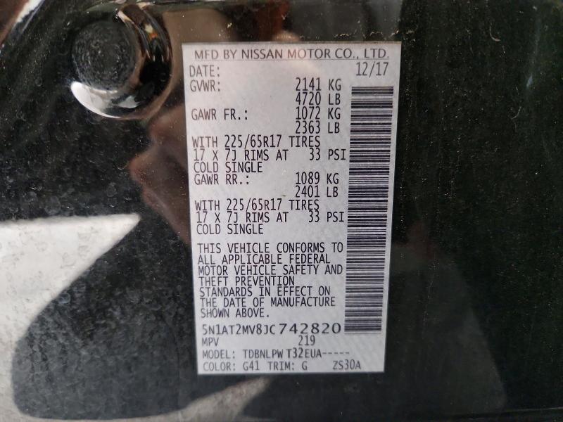 Auction sale of the 2018 Nissan Rogue, vin: 5N1AT2MV8JC742820, lot number: 56477136