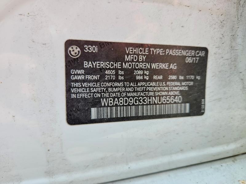 55311766 :رقم المزاد ، WBA8D9G33HNU65640 vin ، 2017 Bmw 330 مزاد بيع