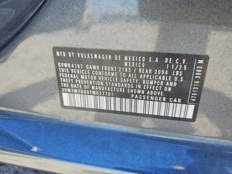 57485086 :رقم المزاد ، 3VW7W7BU5TM027781 vin ، 2026 Volkswagen Jetta مزاد بيع