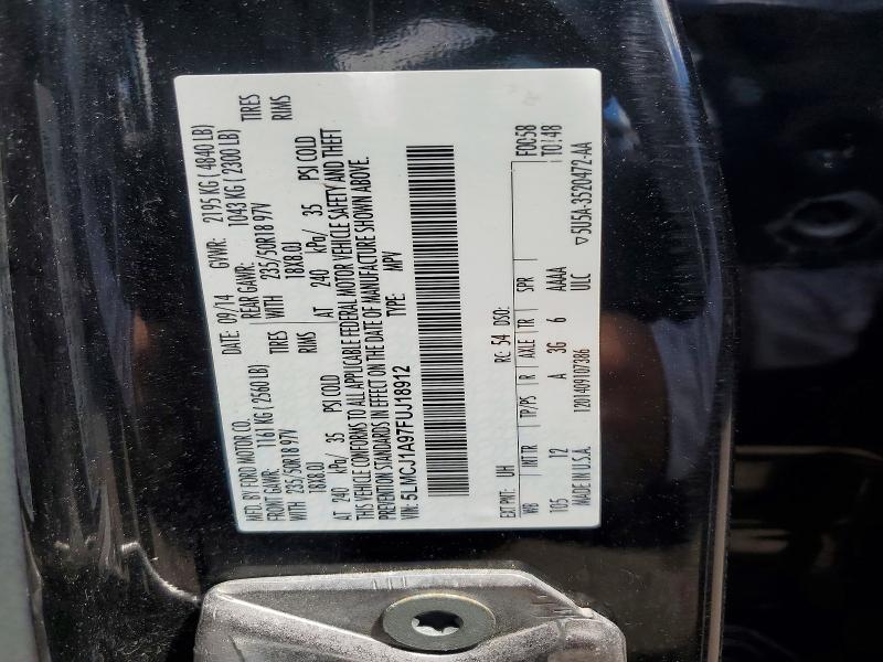 Aukcja sprzedaży 2015 Lincoln Mkc, vin: 5LMCJ1A97FUJ18912, numer aukcji: 58183516