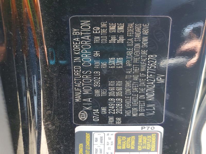 Aukcja sprzedaży 2015 Kia Soul, vin: KNDJN2A27F7756278, numer aukcji: 58946746