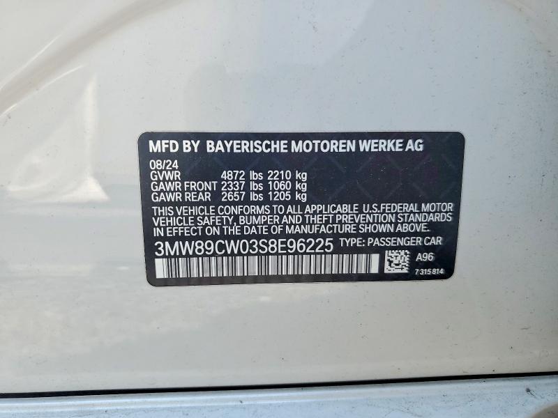 2025 Bmw 330xi მანქანა იყიდება აუქციონზე, vin: 3MW89CW03S8E96225, აუქციონის ნომერი: 58287266
