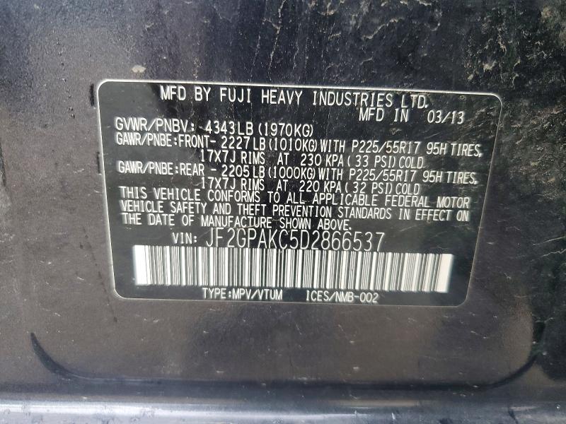Продажа на аукционе авто 2013 Subaru Xv Crosstrek, vin: JF2GPAKC5D2866537, номер лота: 56482176