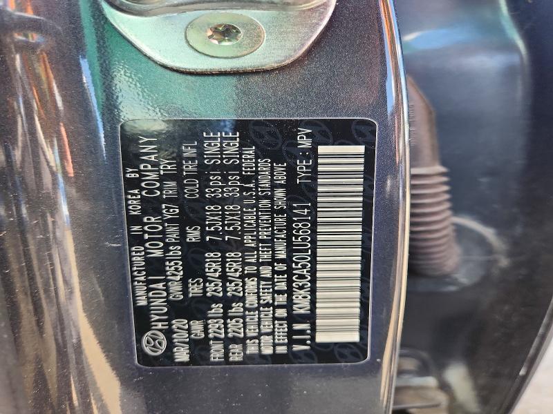 57907446 :رقم المزاد ، KM8K3CA50LU568141 vin ، 2020 Hyundai Kona مزاد بيع