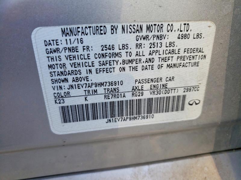 Продажа на аукционе авто 2017 Infiniti Q50, vin: JN1EV7AP9HM736910, номер лота: 56377136