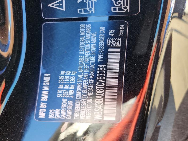 Продаж на аукціоні авто 2026 Bmw M4, vin: WBS43BA08TCV63084, номер лоту: 57423066