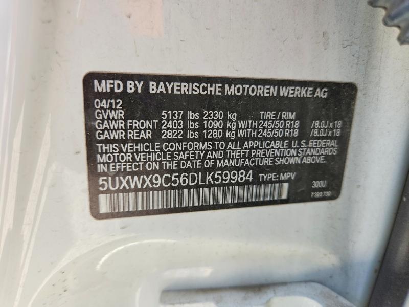 Продаж на аукціоні авто 2013 Bmw X3, vin: 5UXWX9C56DLK59984, номер лоту: 57061196