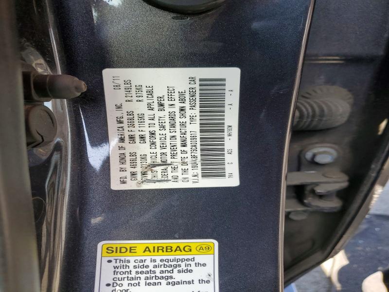 Aukcja sprzedaży 2012 Acura Tl, vin: 19UUA8F75CA009617, numer aukcji: 55812016
