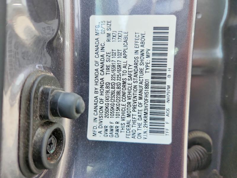 56139246 :رقم المزاد ، 2HKRM3H70FH518801 vin ، 2015 Honda Cr-v مزاد بيع