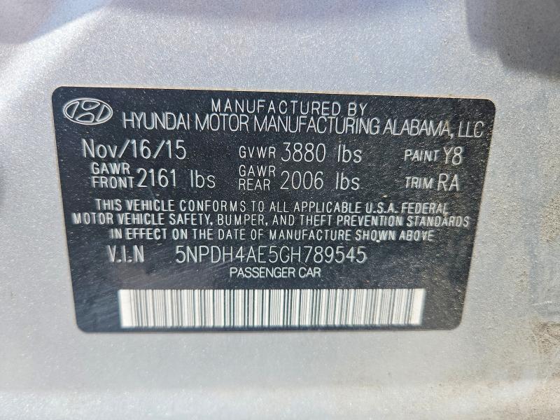 Продаж на аукціоні авто 2016 Hyundai Elantra, vin: 5NPDH4AE5GH789545, номер лоту: 55809006