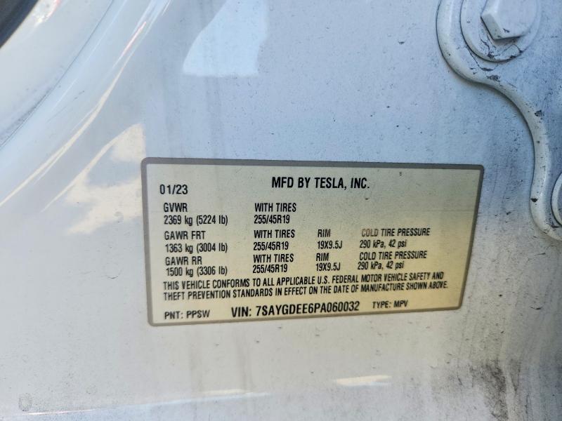 Продажа на аукционе авто 2023 Tesla Model Y, vin: 7SAYGDEE6PA060032, номер лота: 57433786