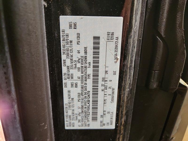 Продажа на аукционе авто 2020 Ford Transit, vin: 1FTYE2Y8XLKB12470, номер лота: 57638876