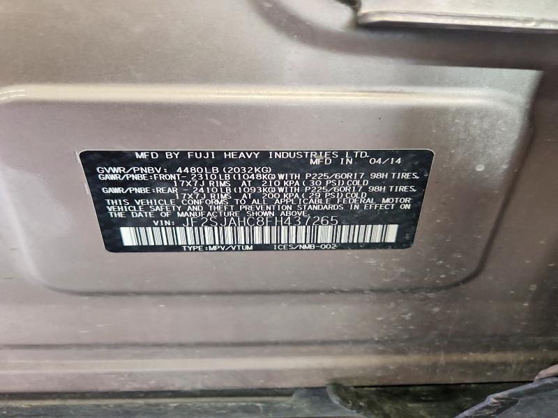 Продаж на аукціоні авто 2015 Subaru Forester, vin: JF2SJAHC8FH437265, номер лоту: 58035986