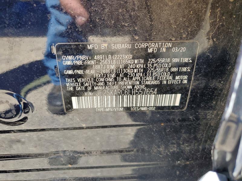 Продаж на аукціоні авто 2020 Subaru Forester, vin: JF2SKARC6LH557654, номер лоту: 58032906