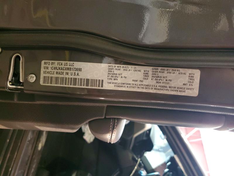Aukcja sprzedaży 2021 Jeep Grand Cherokee, vin: 1C4RJKAGXM8173690, numer aukcji: 56413706