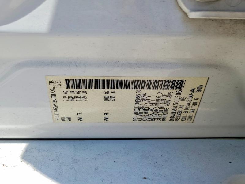 Продажа на аукционе авто 2022 Nissan Maxima, vin: 1N4AA6EV9NC501506, номер лота: 56462716