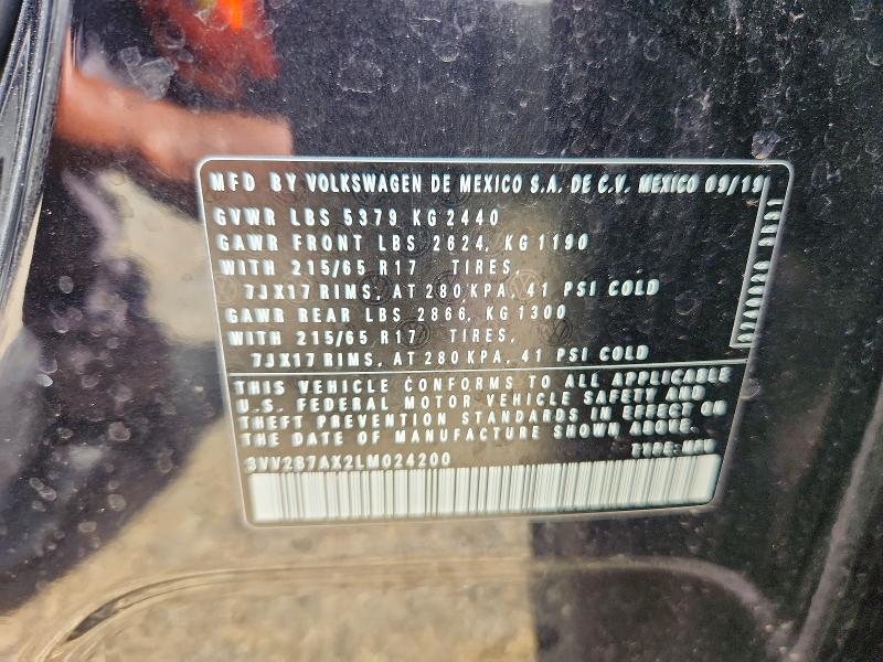 56859166 :رقم المزاد ، 3VV2B7AX2LM024200 vin ، 2020 Volkswagen Tiguan مزاد بيع