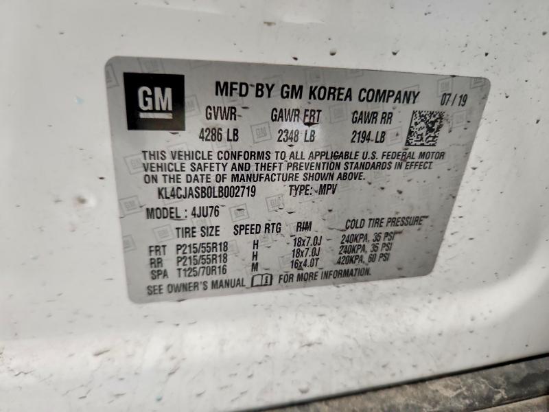 Aukcja sprzedaży 2020 Buick Encore, vin: KL4CJASB0LB002719, numer aukcji: 57087316