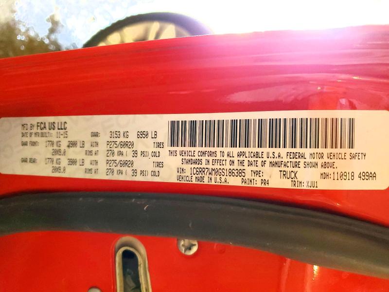 2016 Ram 1500 მანქანა იყიდება აუქციონზე, vin: 1C6RR7WM0GS186385, აუქციონის ნომერი: 55855226
