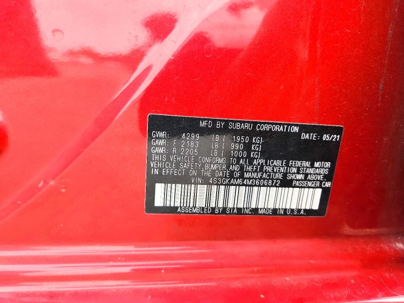 Продажа на аукционе авто 2021 Subaru Impreza, vin: 4S3GKAM64M3606872, номер лота: 56427166