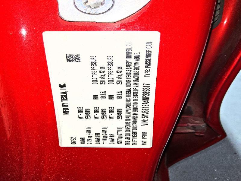 2022 Tesla Model 3 მანქანა იყიდება აუქციონზე, vin: 5YJ3E1EA4NF289317, აუქციონის ნომერი: 57665386