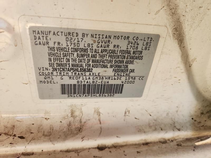 Aukcja sprzedaży 2017 Nissan Versa, vin: 3N1CN7AP5HL856382, numer aukcji: 56450856