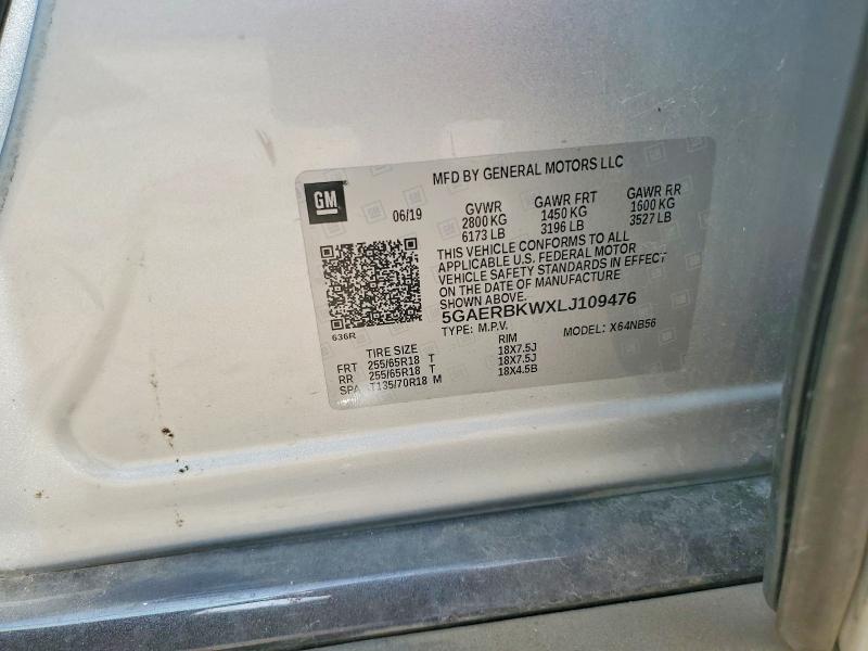 Продажа на аукционе авто 2020 Buick Enclave, vin: 5GAERBKWXLJ109476, номер лота: 56339316