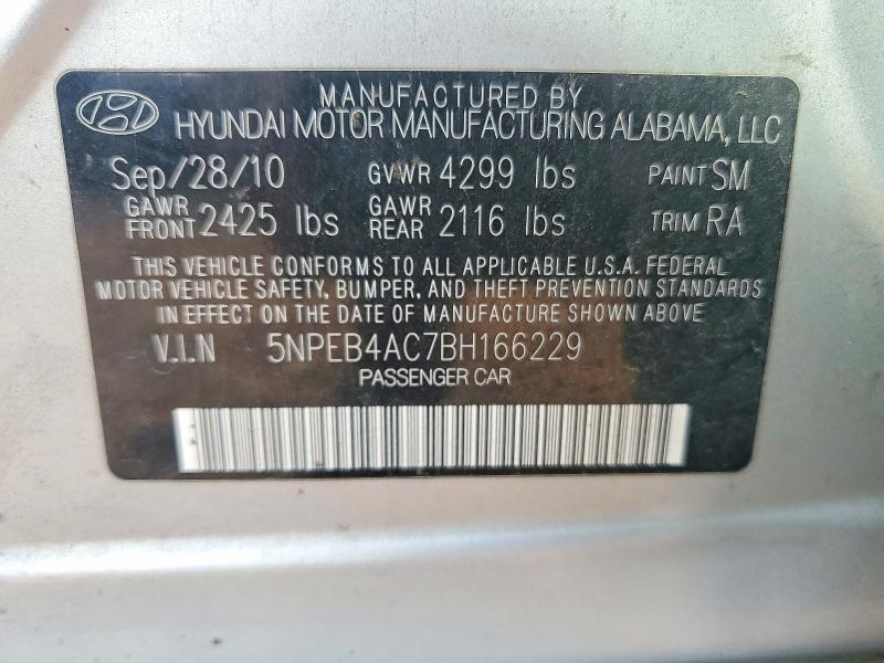 Aukcja sprzedaży 2011 Hyundai Sonata, vin: 5NPEB4AC7BH166229, numer aukcji: 58359246