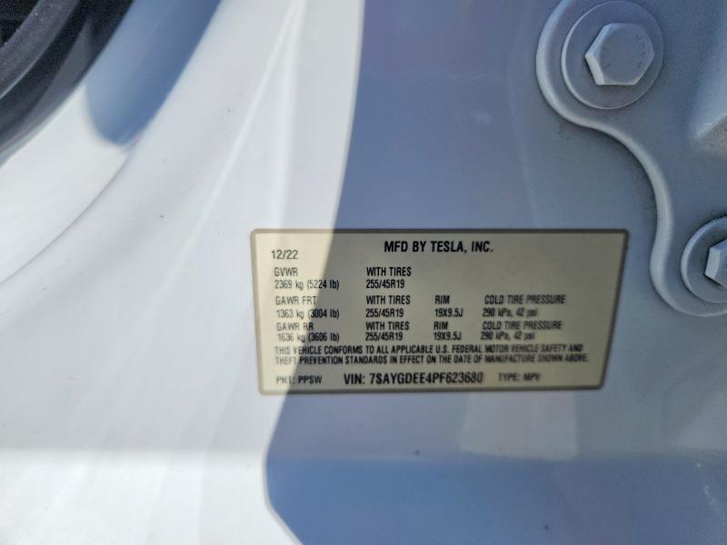 2023 Tesla Model Y მანქანა იყიდება აუქციონზე, vin: 7SAYGDEE4PF623680, აუქციონის ნომერი: 57295476
