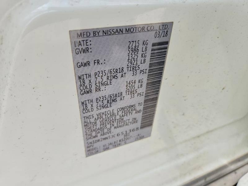 Aukcja sprzedaży 2018 Nissan Pathfinder, vin: 5N1DR2MN5JC651368, numer aukcji: 55922166