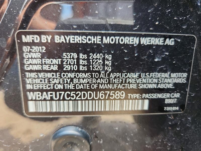 Продаж на аукціоні авто 2013 Bmw 535, vin: WBAFU7C52DDU67589, номер лоту: 56455536