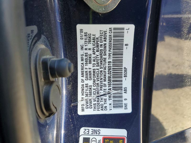 55761316 :رقم المزاد ، 1HGFA16589L026519 vin ، 2009 Honda Civic مزاد بيع