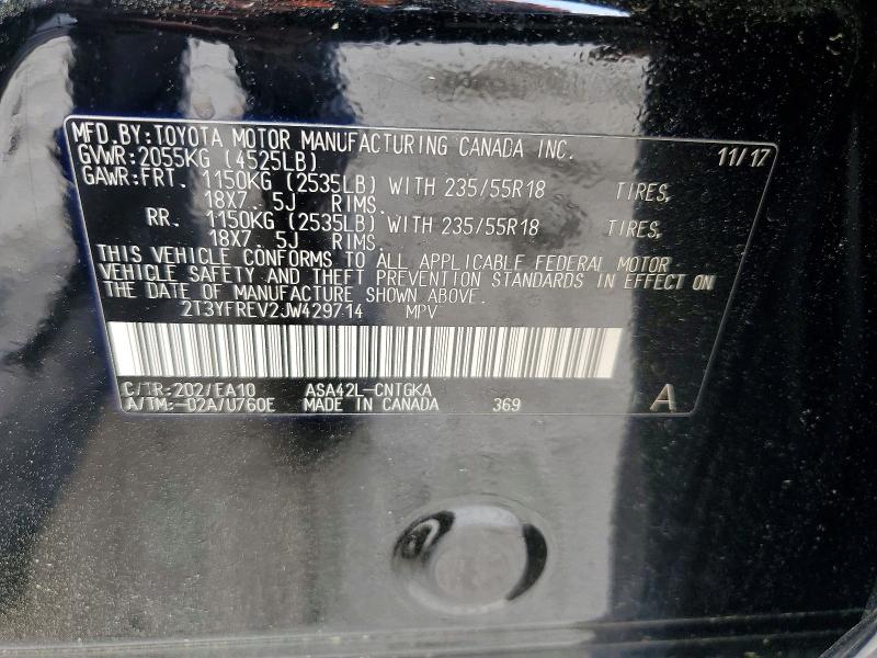 57004236 :رقم المزاد ، 2T3YFREV2JW429714 vin ، 2018 Toyota Rav4 مزاد بيع