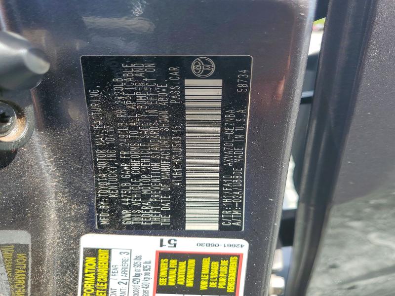 Продажа на аукционе авто 2018 Toyota Camry, vin: 4T1B11HK2JU543115, номер лота: 58039446