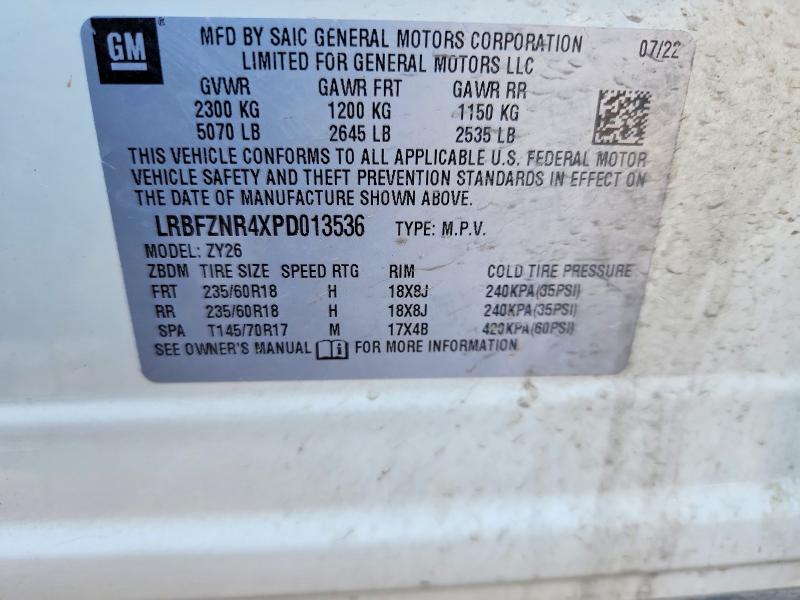 Продажа на аукционе авто 2023 Buick Envision, vin: LRBFZNR4XPD013536, номер лота: 55862526