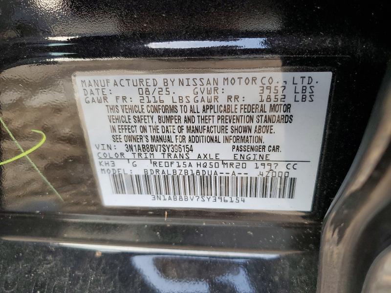 Aukcja sprzedaży 2025 Nissan Sentra, vin: 3N1AB8BV7SY396154, numer aukcji: 57529906